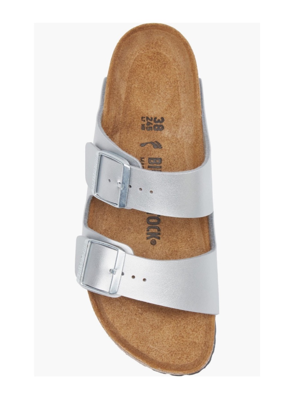 NIB Birkenstock Arizona Sandal, Silver, Women’s 7-7.5 / 38 EU B - Picture 5 of 6